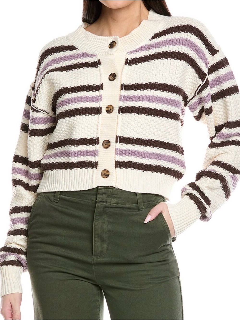 Free People Lila Stripe Cardigan Medium New